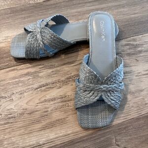 Calvin Klein Braided Slide Mules in Beautiful Light Blue